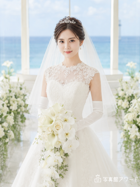“前髪なし”スタイル集！フォトウェディングの花嫁前髪は大人っぽく7