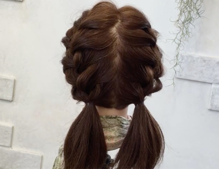 卒業袴写真の髪型は“編み込み”で簡単アレンジ！長さ別にやり方を紹介6