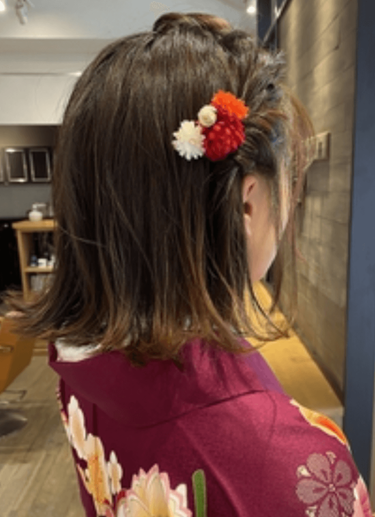 ショート・ボブ女子×袴の卒業写真の髪型は？セルフセット＆アレンジ3
